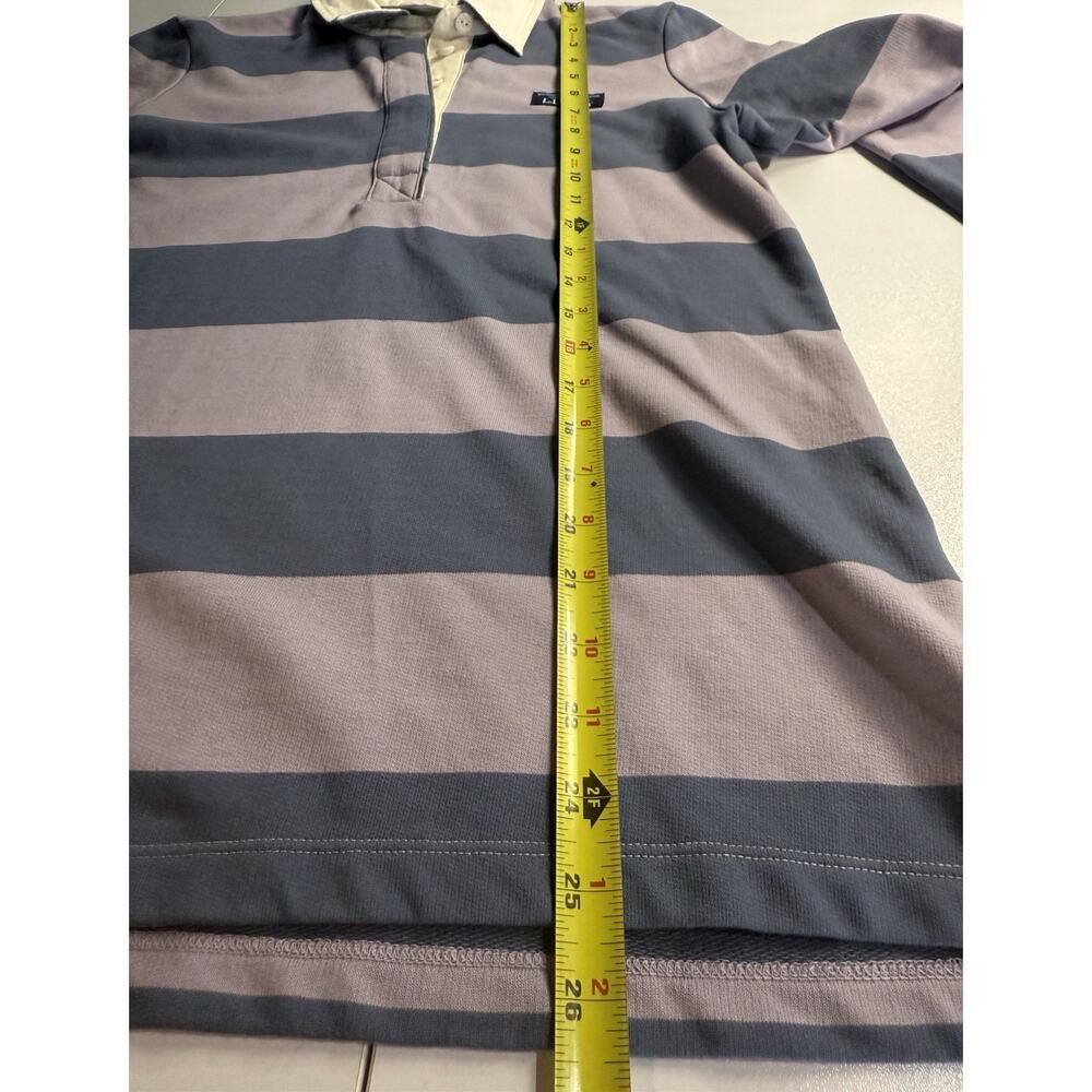 LL Bean Rugby Shirt Womens XS Long Sleeve Polo Striped Blue Purple Preppy NEW - Picture 9 of 12